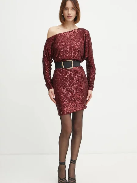 Marciano Guess sukienka GABBIE mini prosta bordowy