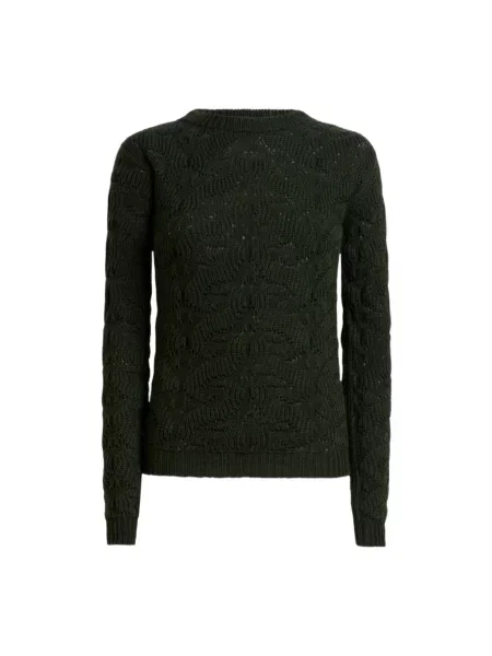 Dzianinowy sweter Etro zielony