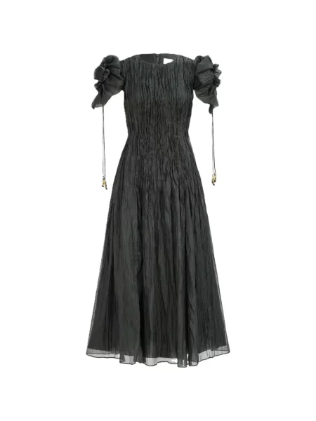 Sukienka midi Aje z bufiastymi rękawami zielona