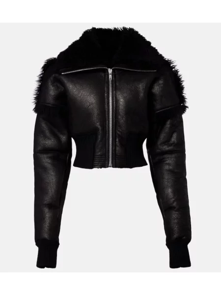 Kurtka skórzana Rick Owens o krotszym kroju czarna