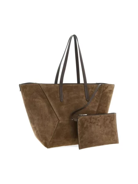 Shopperka Brunello Cucinelli zamszowa szara