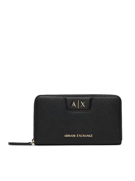 Armani Exchange denarnica iz umetnega usnja črna