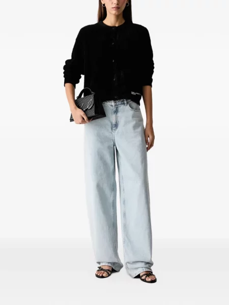 Dzianinowy kardigan Karl Lagerfeld Jeans z logo czarny