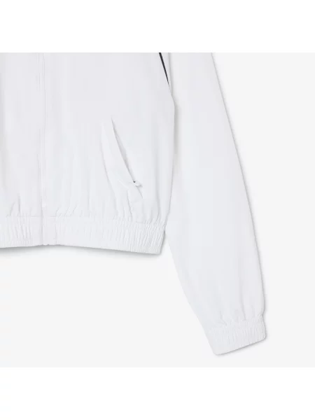 Lacoste Sportowa Kurtka Wodoodporna Z Kontrastowym Wykończeniem Czarna biała