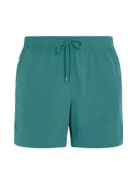 Szorty kąpielowe Tommy Jeans DW SF Medium Drawstring timeless teal niebieskie