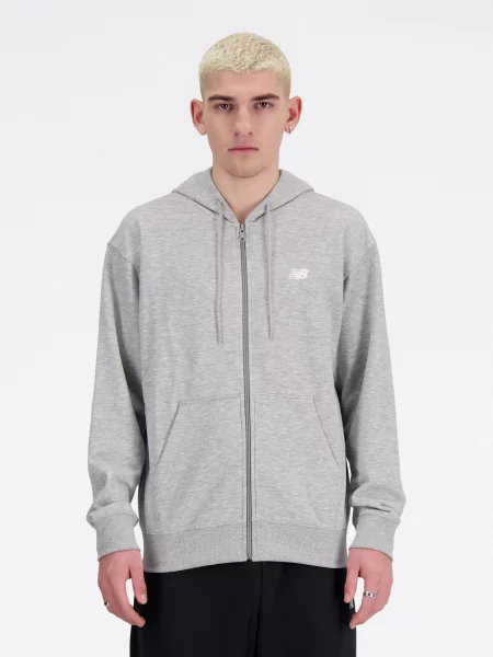 Спортивна кофта New Balance Sport Essentials Full Zip бавовна/поліестер сірий