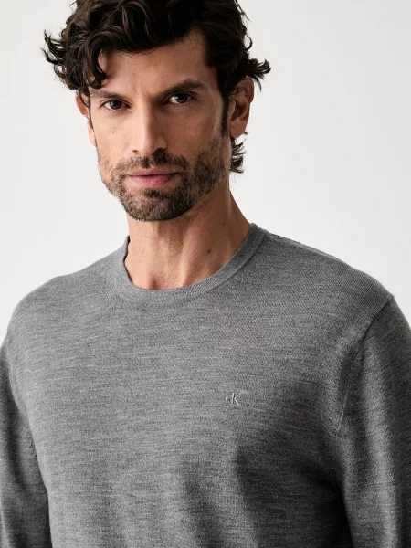 Calvin Klein pulóver férfi gyapjú szürke