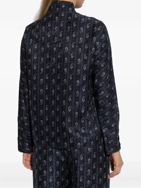 Bluză Tory Burch cu imagine cu model paisley albastru