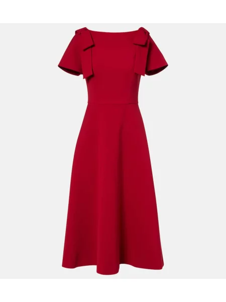 Sukienka midi Carolina Herrera z kokardką do kolan garniturowa czerwona