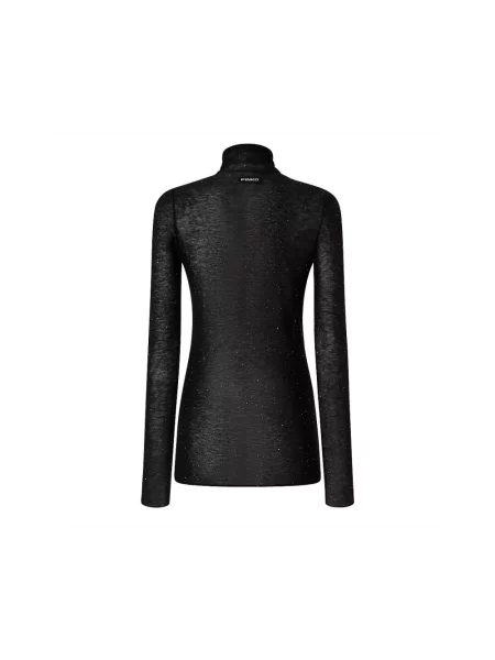 Pinko sweter lekki z półgolfem czarny