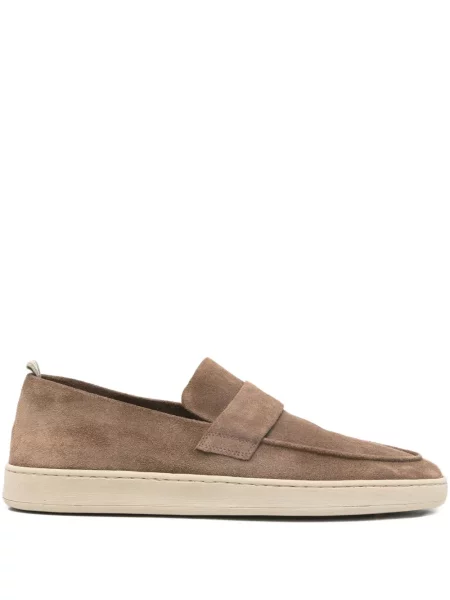 Pantofi loafer Officine Creative din piele de căprioară maro