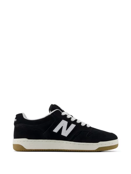 Sneakerși New Balance cu șireturi din piele de căprioară negru