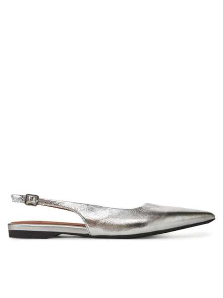 Кожени балеринки Vagabond Shoemakers HERMINE с отворена сребристо