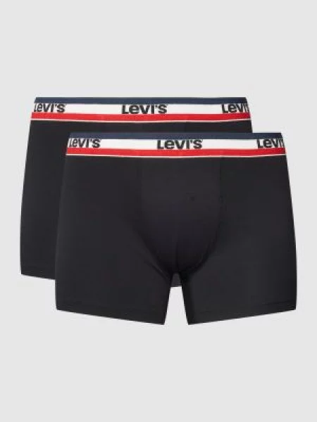 Obcisłe bokserki z elastycznym pasem z logo Levi's czarne