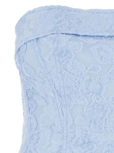 Rochie midi Simkhai cu model floral din jacard până la genunchi albastru