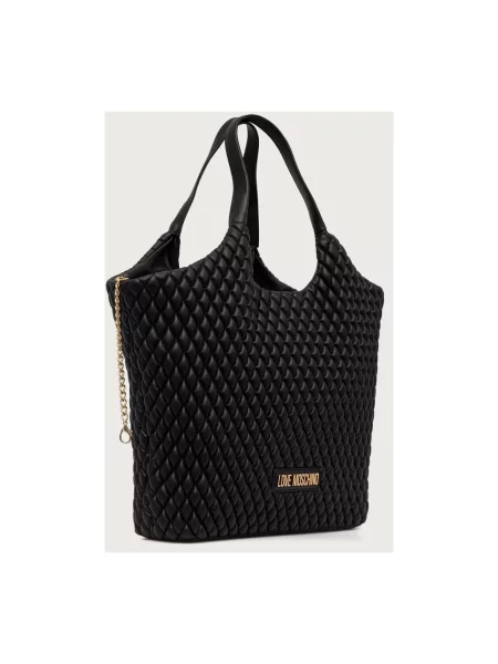Love Moschino torebka shopper z imitacji skóry czarna