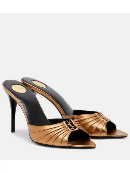 Papuci tip mules Saint Laurent din piele