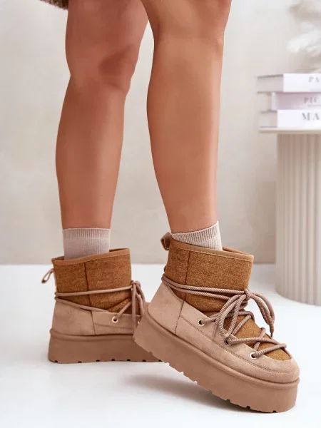 Cizme de zăpadă Boto cu platformă maro