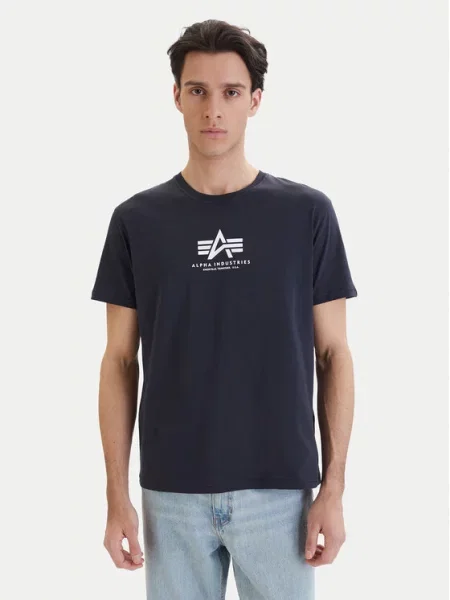 ALPHA INDUSTRIES Majica mornarsko plava / bijela tamnoplava