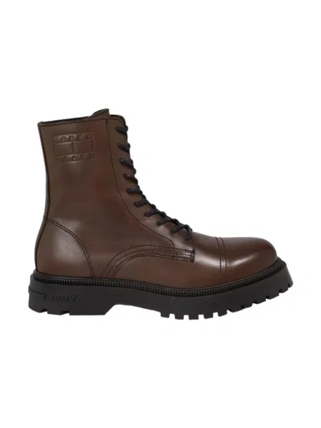 Botki Tommy Hilfiger skórzane brązowe