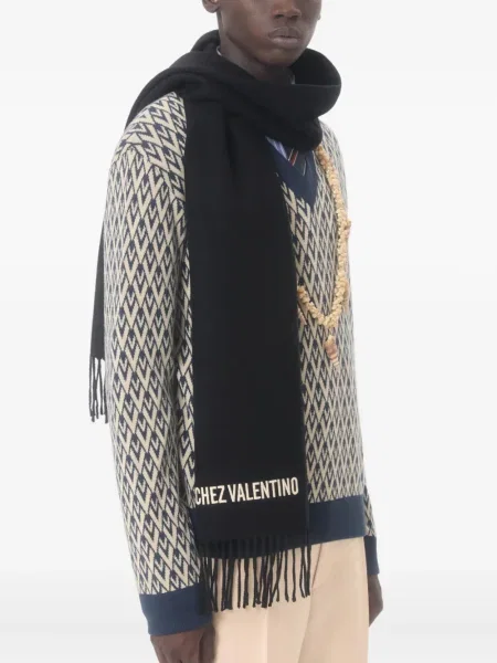 Fular Valentino Garavani cu broderie negru