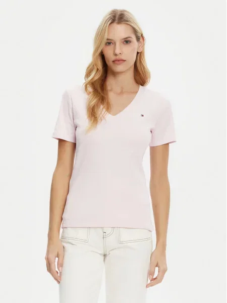Tommy Hilfiger Marškinėliai New Cody Slim Fit rožinė
