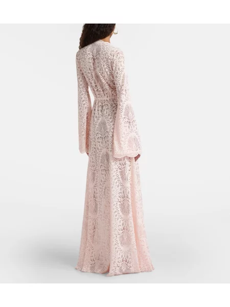 Rochie maxi Alexandra Miro din dantelă de costum roz