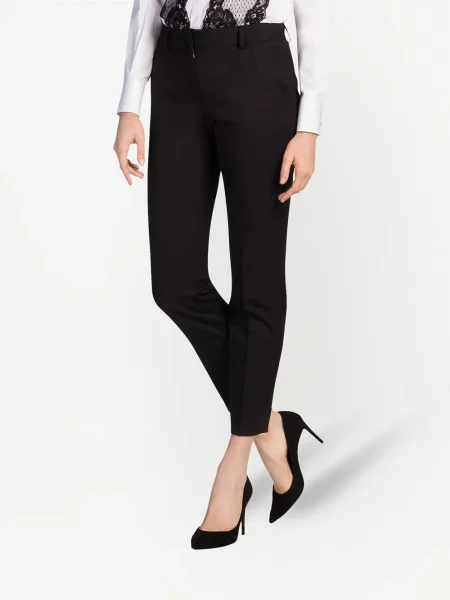 Pantaloni croiți Dolce & Gabbana de lână negru
