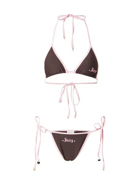 Juicy Couture Bikini TAIHITI CHARM GOTHIC čokolada / pastelno roza