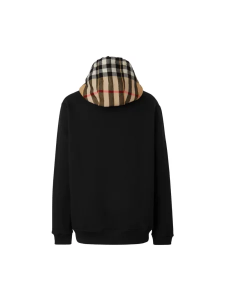 Bluza z kapturem Burberry w kratę z kapturem retro czarna