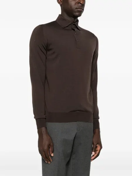 Lung tricou polo Filippo De Laurentiis maro