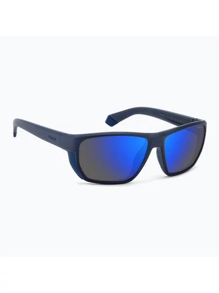 Okulary przeciwsłoneczne Polaroid PLD matte blue/blue mirror polarized niebieskie