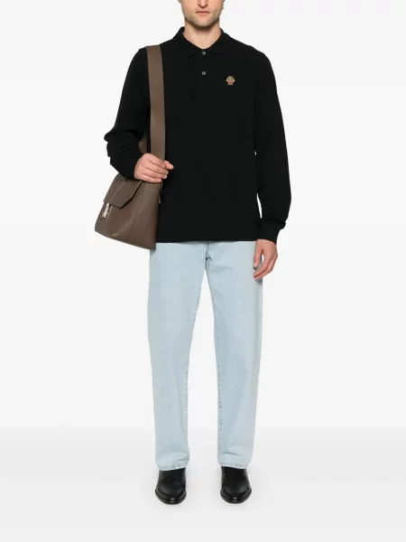 Tricou polo Bally cu broderie negru