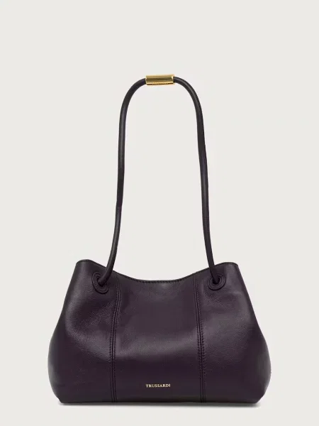 Trussardi geantă shopper pentru femei din piele violet