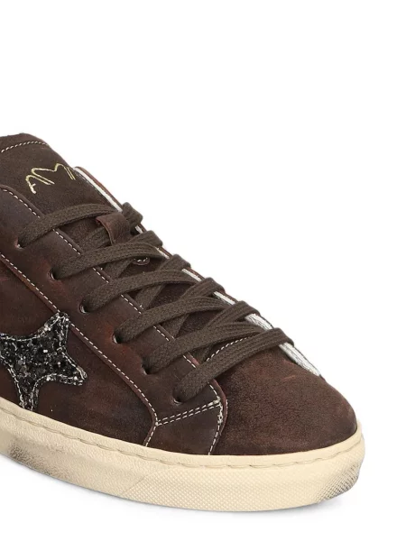 Sneakerși Ama Brand din piele maro