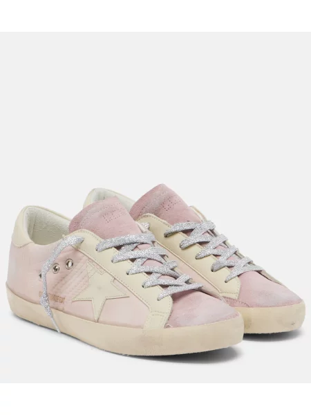 Sneakerși Golden Goose din piele de căprioară roz