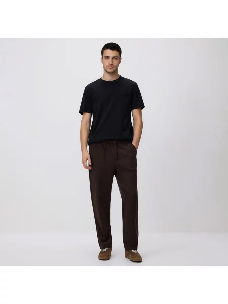 Reserved Kalhoty se zavazováním hnědá