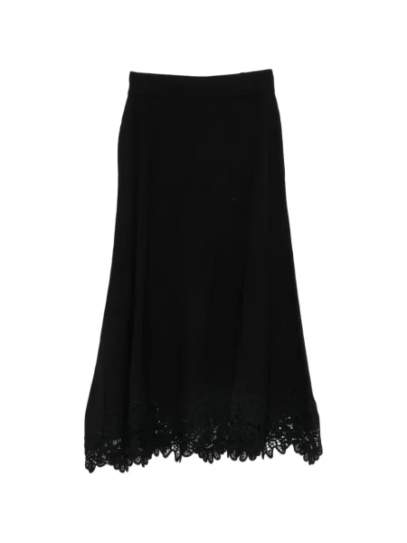 Fustă midi Zimmermann din dantelă evazată negru