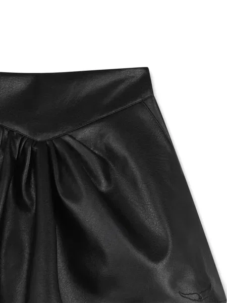 Spódnica skórzana dziecięca Zadig & Voltaire czarna