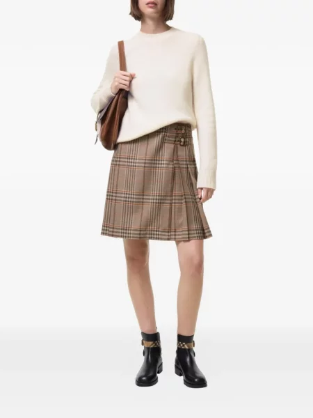 Fustă Burberry de lână în carouri