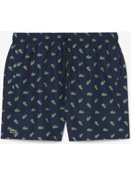 Kąpielówki Lacoste Mid Length Crocodile Print granatowy zielony S niebieskie
