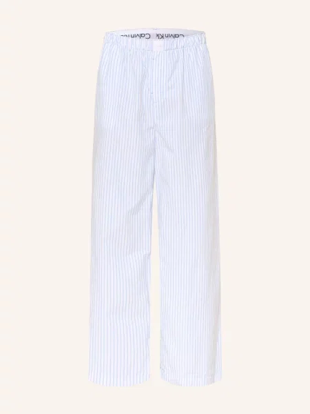 Calvin Klein Pyžamové Kalhoty tmavě modrá bílá