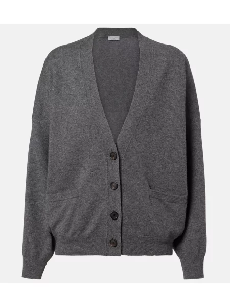 Cardigan Brunello Cucinelli din cașmir maro