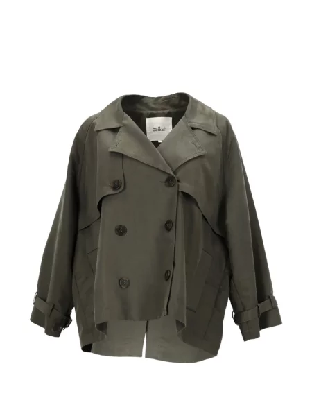Geacă Ba&sh din țesătură twill cu două rânduri de nasturi verde