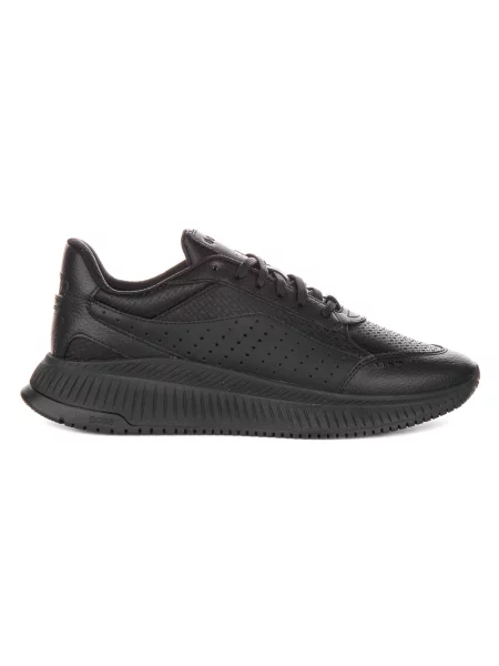 Sneakersy Boss skórzane z nadrukiem czarne