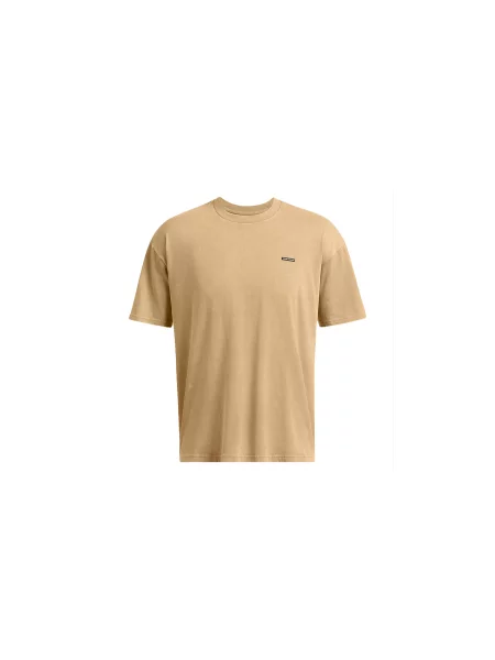 Under Armour M Icon Heavyweight Oversized Logo Wash Short Sleeve Mężczyźni Koszulki Under Armour Size: L brązowy