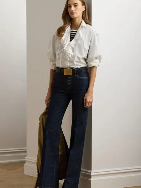 Košile Lauren Ralph Lauren relaxed s klasickým límcem bílá