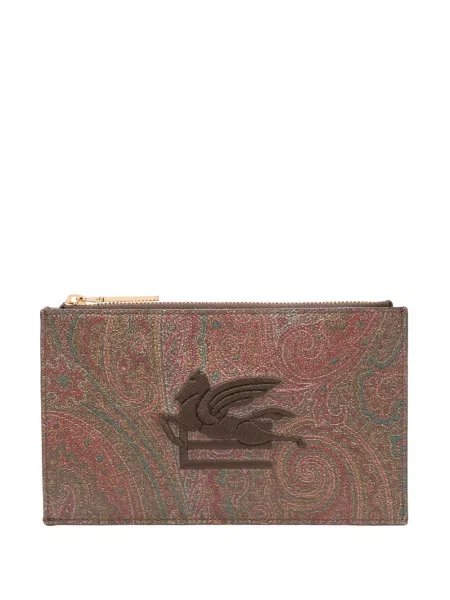 Portofel Etro cu model paisley maro