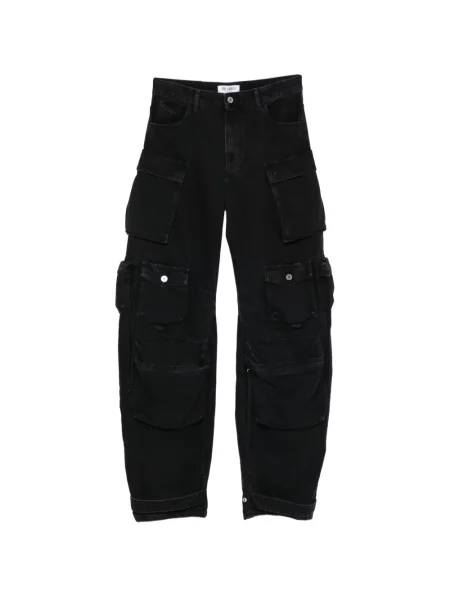 Jeansy The Attico z falbankami czarne