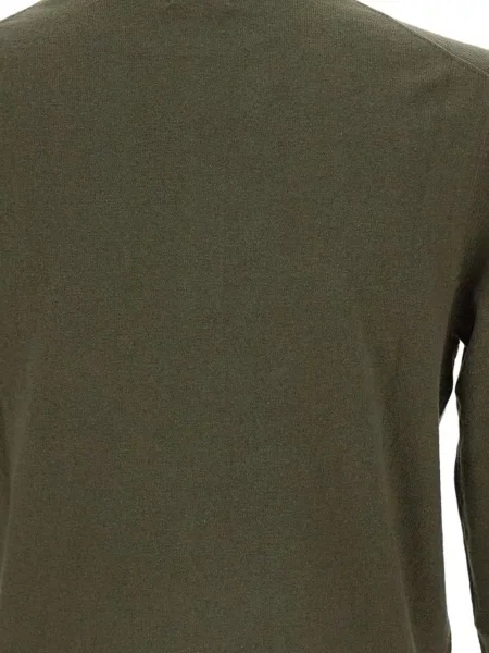 Pulover Sun68 cu broderie de jumătate de fermoar verde